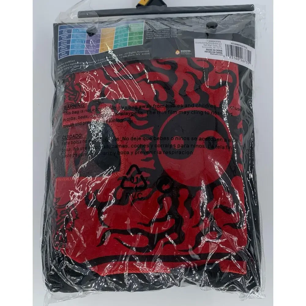 Ninja Costume Kids Boy Size L 10-12 Complete Red Black Shirt Pant Mask Halloween